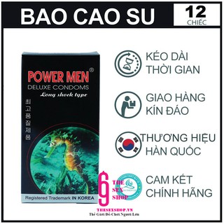 [Rẻ Vô Địch] Bao Cao Su Gái Kéo Dài Thời Gian Power Men Longshock 4in1 - Hộp 12s