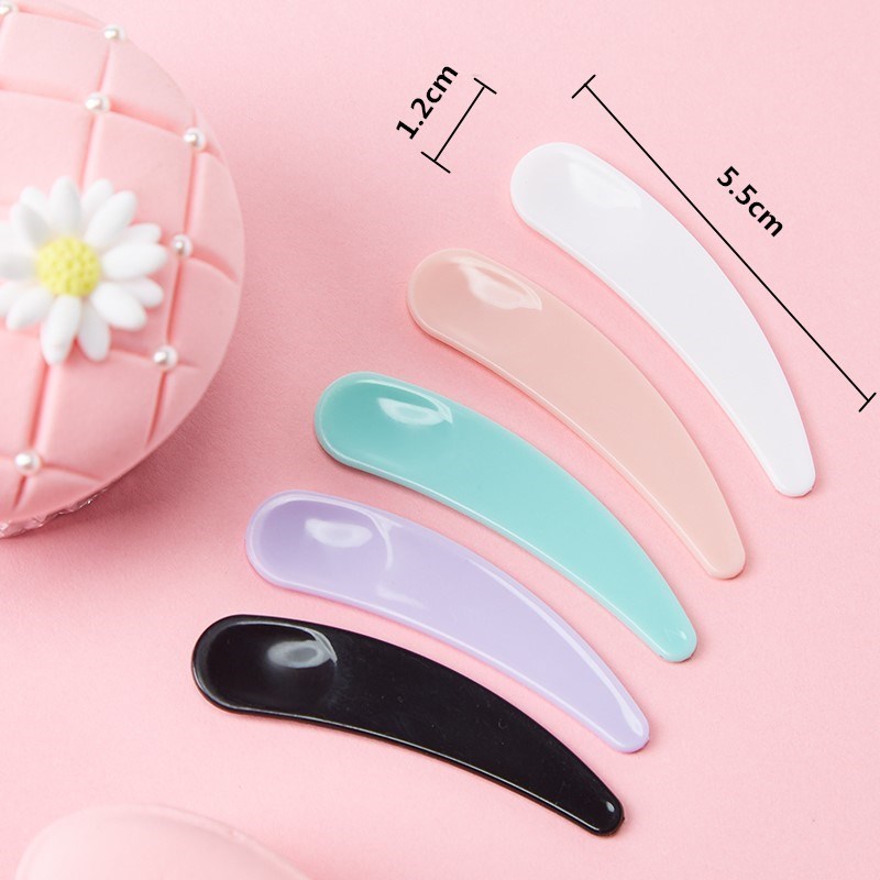 10Pcs DIY Disposable Curved Spoon Makeup Cosmetic Tools / Makeup Mask Cream Spoon for Make Up Face Accessories/ Beauty Scoop for Facial Cosmetic / Eye Cream Stick Make Up Face Beauty Tool