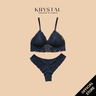 [ẩn] Bộ đồ lót ren không gọng mút vừa nâng ngực màu đen sexy gợi cảm KRYSTAL Bralette KB43