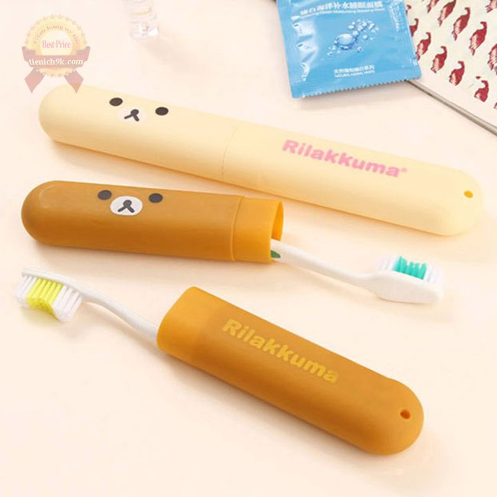 Combo 4 hộp bàn chải đánh răng để balo du lịch hình gấu rikurima