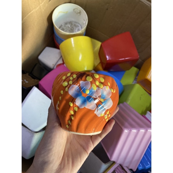 chậu sứ mini trồng cây cảnh, sen đá bằng gốm