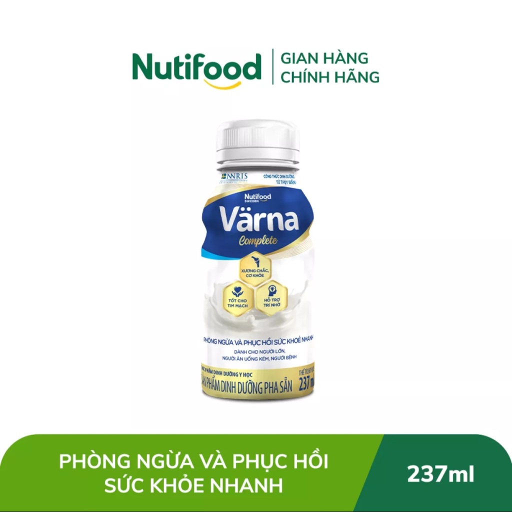 Lốc 6 Chai Sữa Bột Pha Sẵn Nutifood Varna Complete 237ml