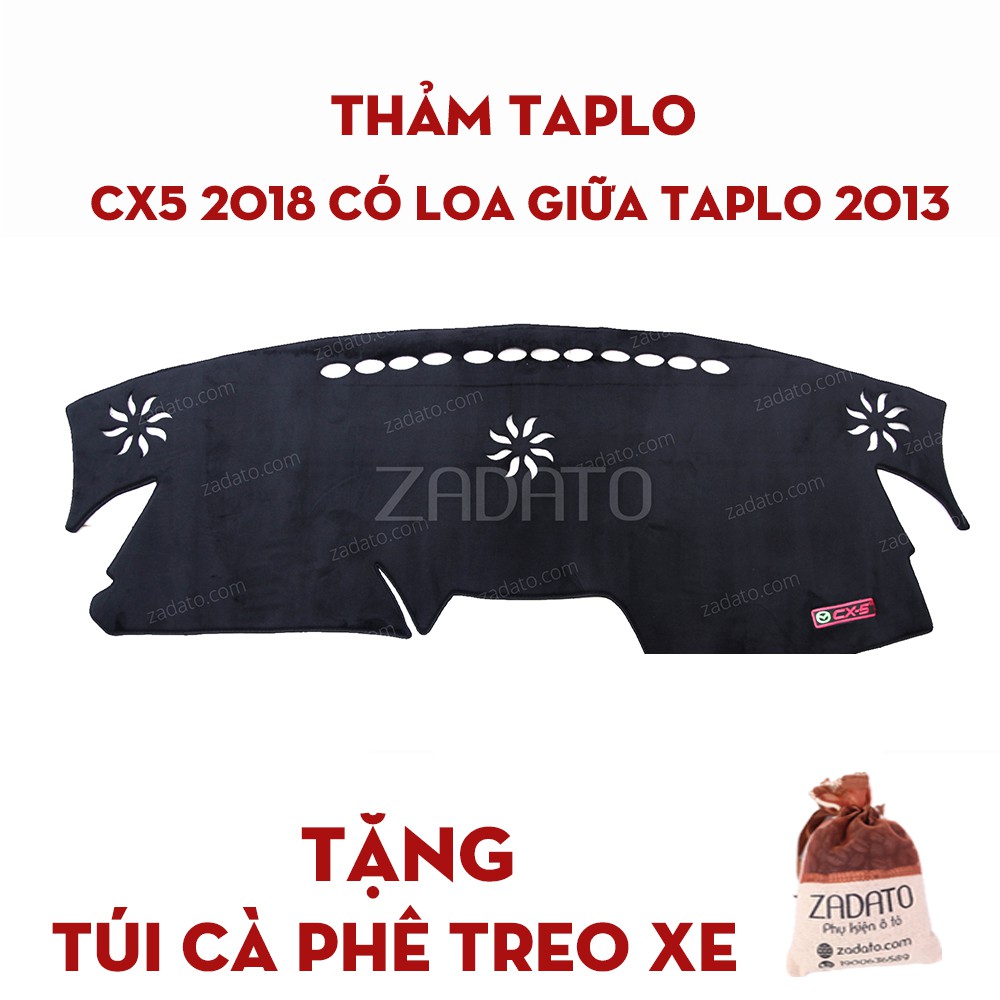 Thảm Taplo Mazda CX 5 -Thảm Chống Nóng Taplo Lông Cừu - TẶNG: Túi Cafe Treo Xe
