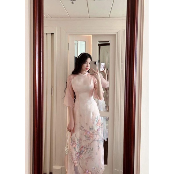 🍒Áo dài cách tân đính kết, tơ óng, cao cấp, Anna_quach