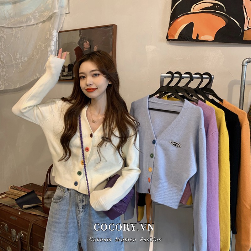  【Cocory】 Áo khoác len cardigan dáng rộng thời trang cho nữ | WebRaoVat - webraovat.net.vn