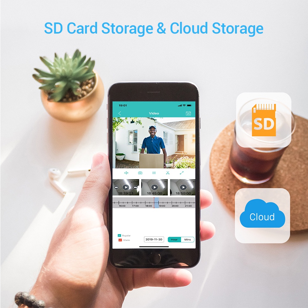 Camera kỹ thuật số HAMROL 5MP PTZ Wifi iCsee App 1080P 4X tầm nhìn ban đêm tự động 2MP