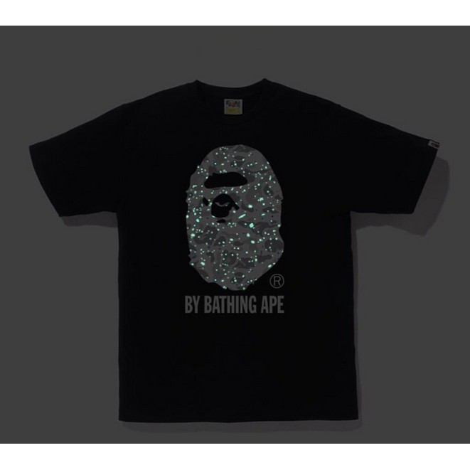 Mới BAPEe A Tắm Ape Dạ Quang Áo nam Nữ Thời Trang Áo Thun Tay Ngắn