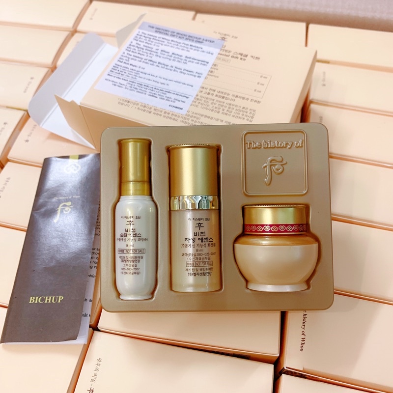 Tái sinh da Whoo Bichup 3 món mini 24ml -Bichup First Care +Bichup Self-Generating Anti-Aging Essence +Ja Yoon Cream