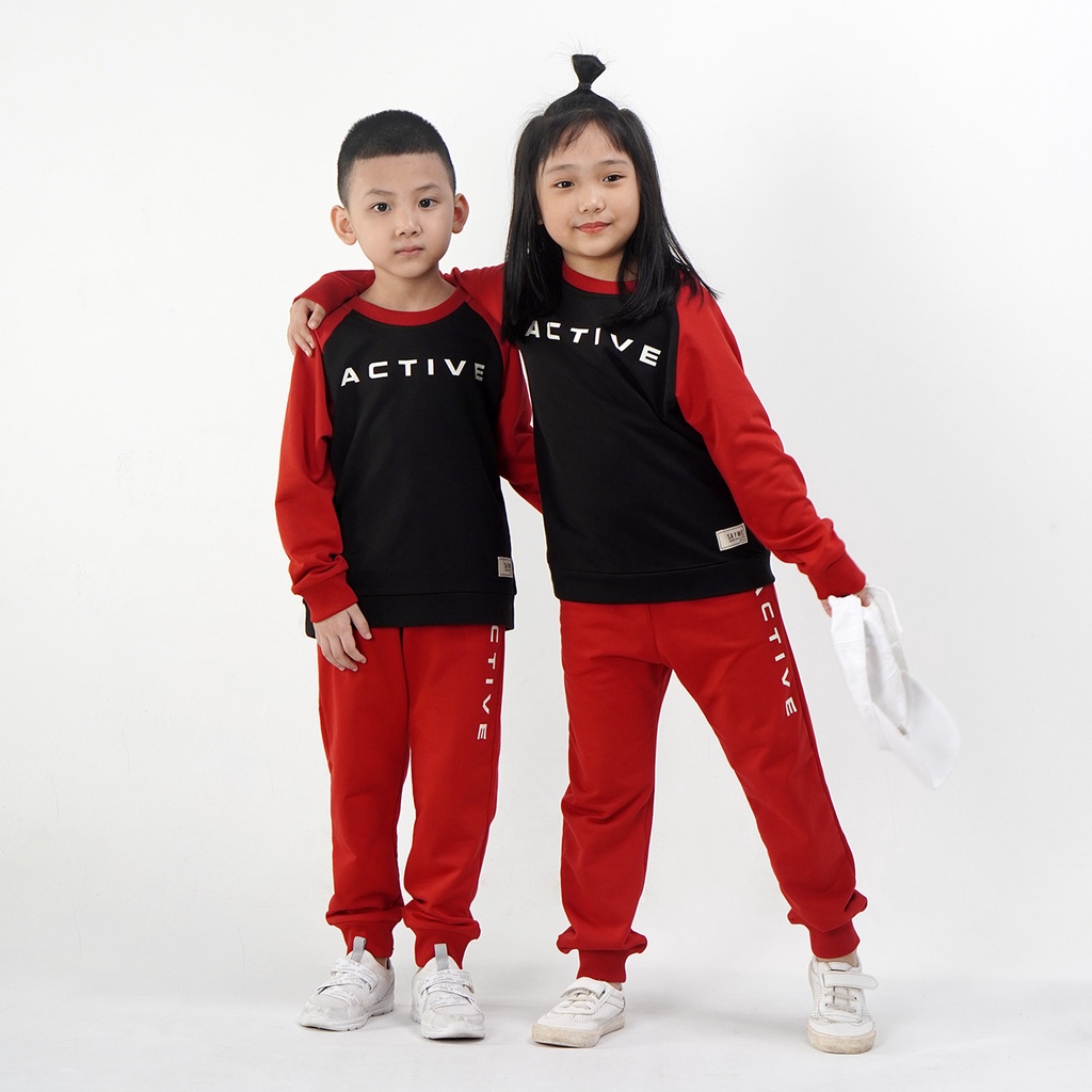 Bộ mặc nhà trẻ em SAYME đồ bộ quần áo nỉ da cá thu đông dày dặn ấm áp KBST0022