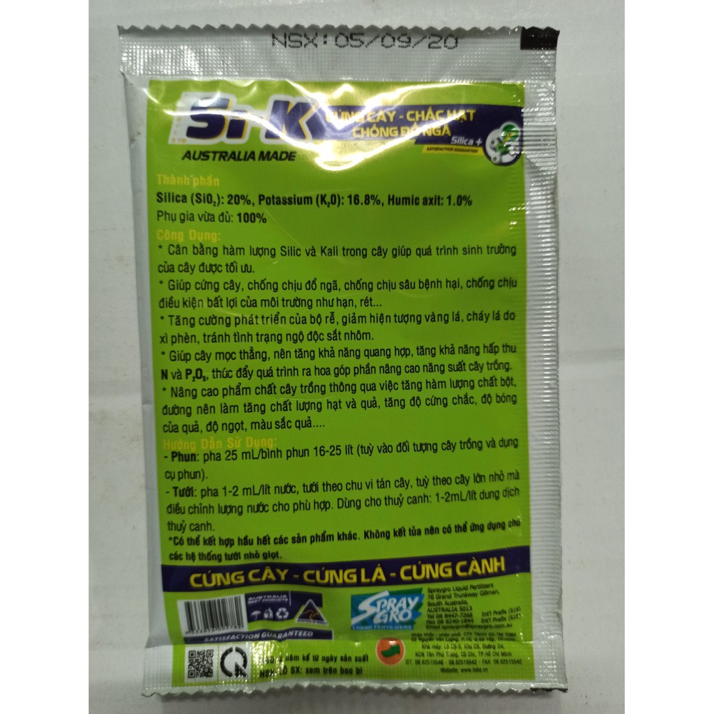 Phân Bón Lá Si-K Nhập Khẩu Úc - 25ml/gói