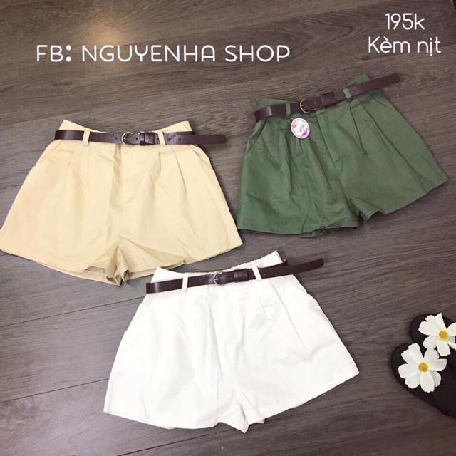 Quần short kaki kèm đai mã 325