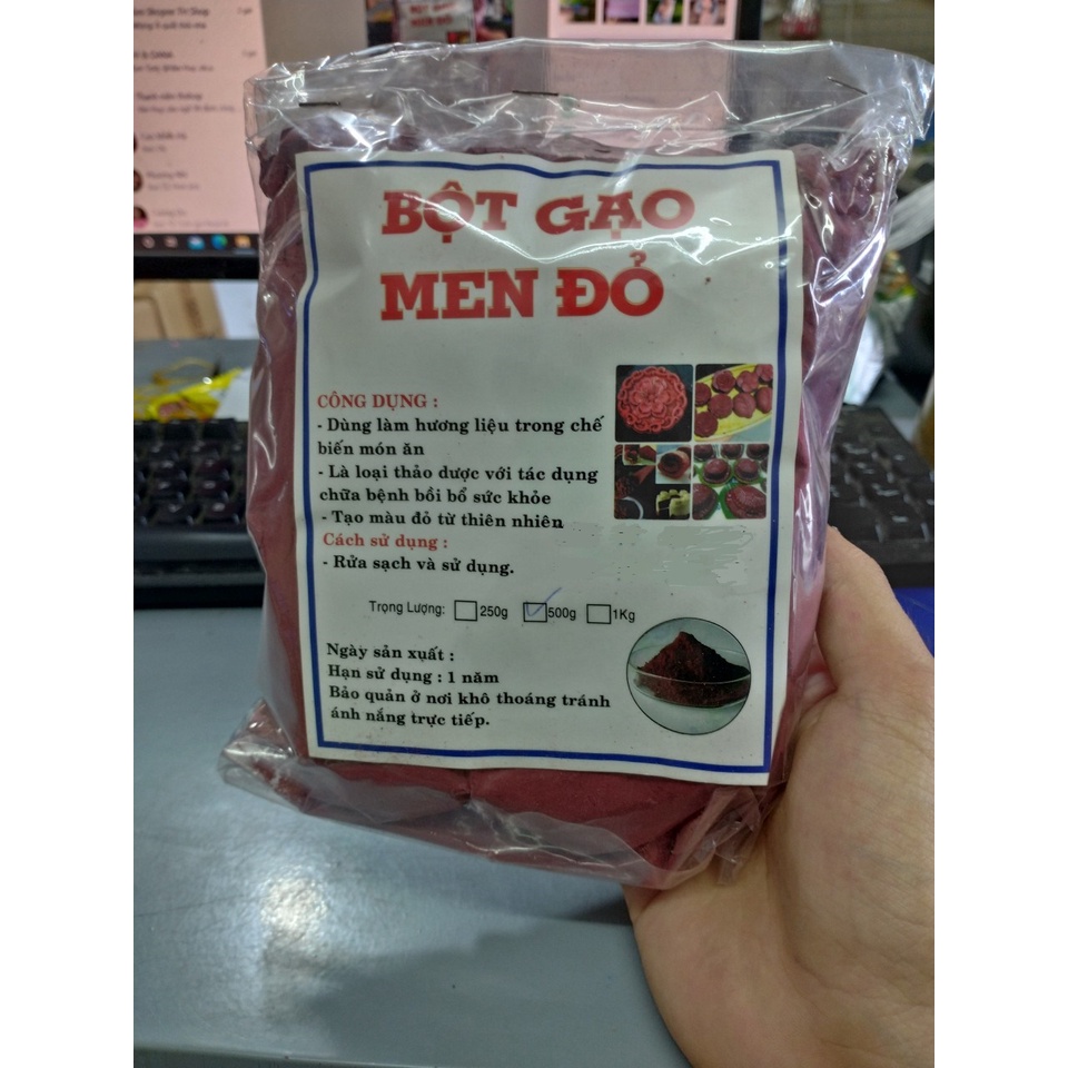 Bột Gạo Men Đỏ Đóng Túi 500gr