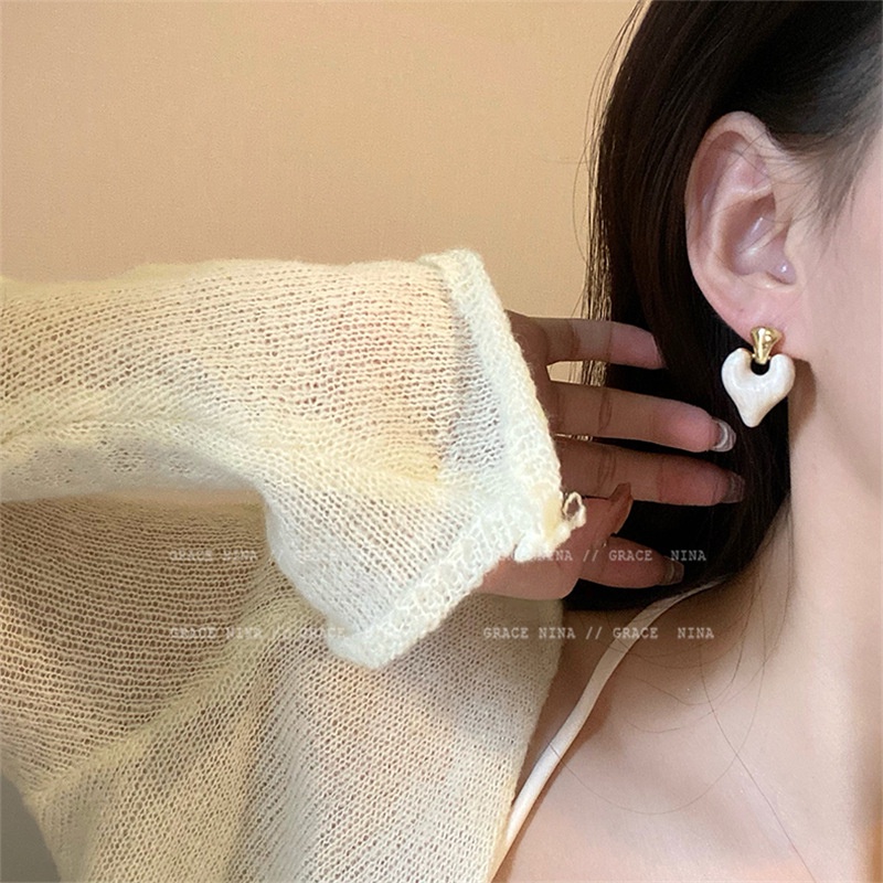 Bông Tai Hình Trái Tim Nhỏ Giọt Thiết Kế Đơn Giản Thời Trang 2022