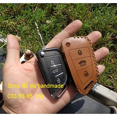 [Chìa độ] Bao da chìa độ, chìa chế chìa gập mở các dòng xe ô tô bằng da bò, kèm tặng móc khóa (mẫu 04)
