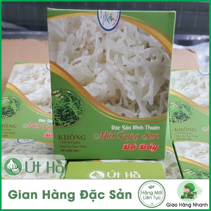 Mứt Rong Sụn Ninh Thuận Hộp 200gr Bà Bảy Ít Đường Không Chất Bảo Quản - Út Hà Đặc Sản