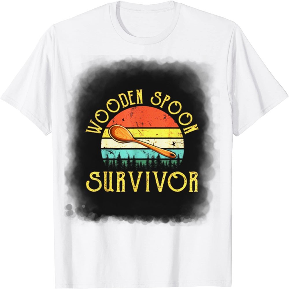 Áo Thun In Hình - Funny Wood Spoon Survivor Vintage Retro - TH3511