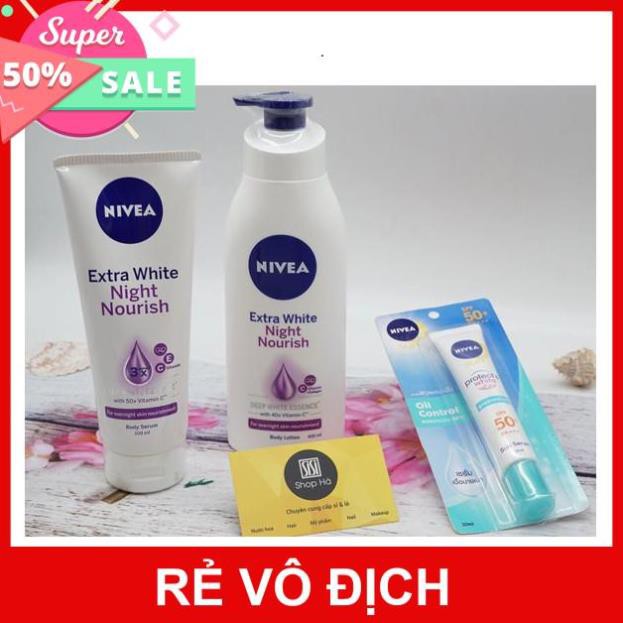 [CHÍNH HÃNG] SỮA DƯỠNG THỂ NIVEA - Extra White Night Nourish Body Lotion 400ml ( ĐÊM )