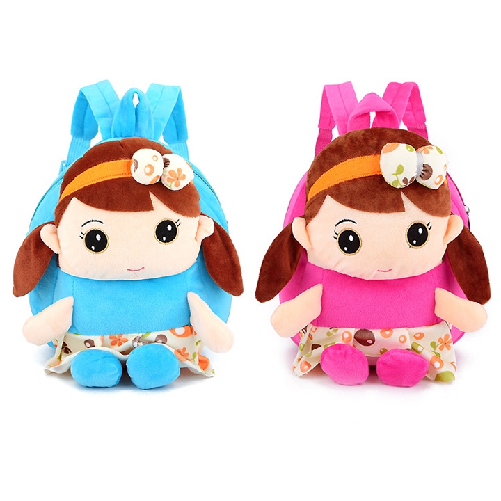 Balo thú bông hình công chúa cho bé đi học mầm non vông cùng đáng yêu size 25cm