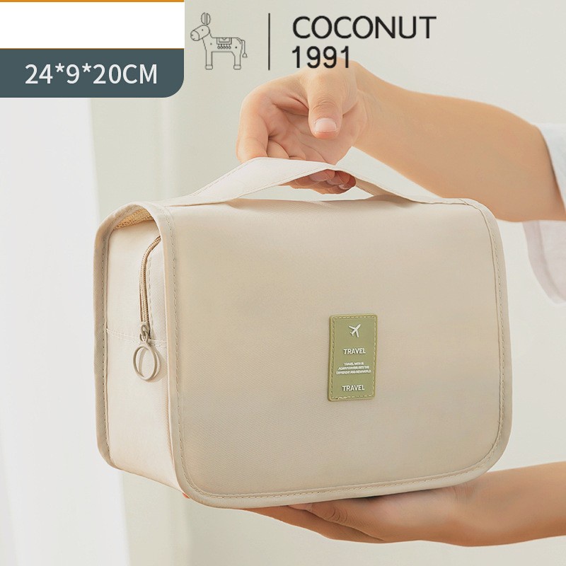 Túi đựng mỹ phẩm cao cấp có móc treo TRAVEL, túi chống thấm, nhiều ngăn tiện ích, túi phụ kiện du lịch
