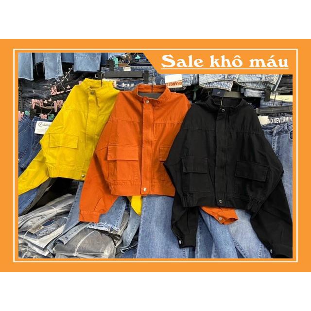 HOT KHOÁC JACKET KAKI NÚT BẤM CỔ LỌ- clip shop tự quay