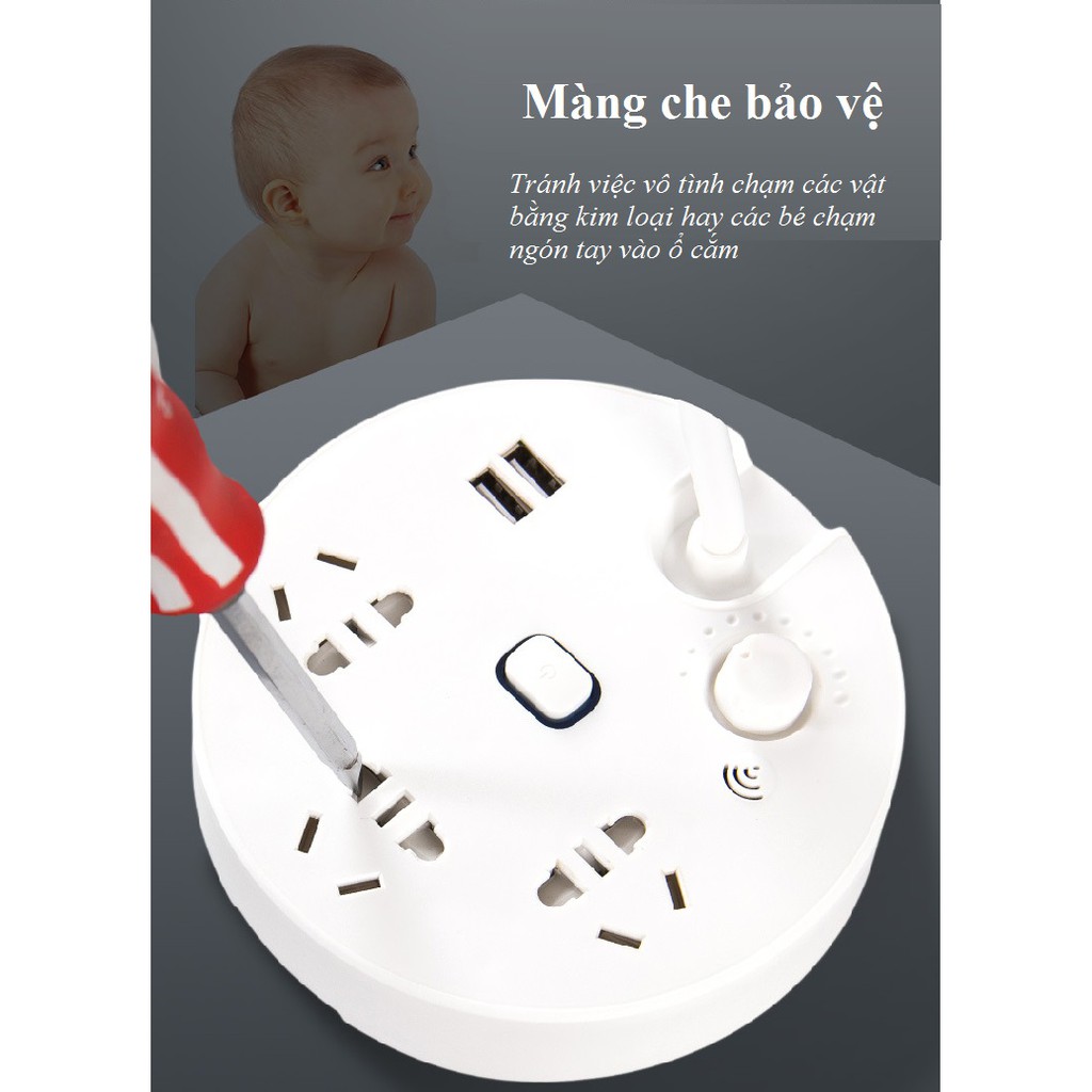 Đèn Học, Làm Việc Dể Bàn Chống Cận Tích Hợp Nhiều Ổ Cắm Và Cổng USB Sạc Điện Thoại Tiện Dụng