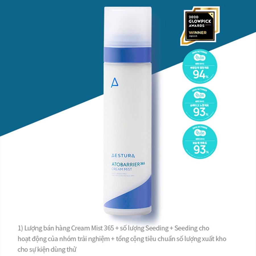 Xịt Khoáng Cấp Ẩm Dưỡng Da Aestura Atobarrier365 Cream Mist 120ml GomiMall