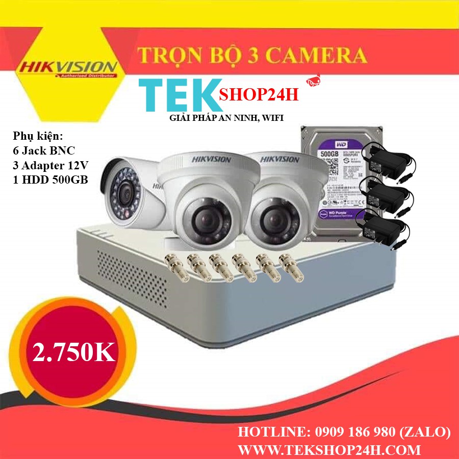 Trọn bộ camera quan sát 2MP-1080P, chính hãng bảo hành 24 tháng (lắp đặt dễ dàng)