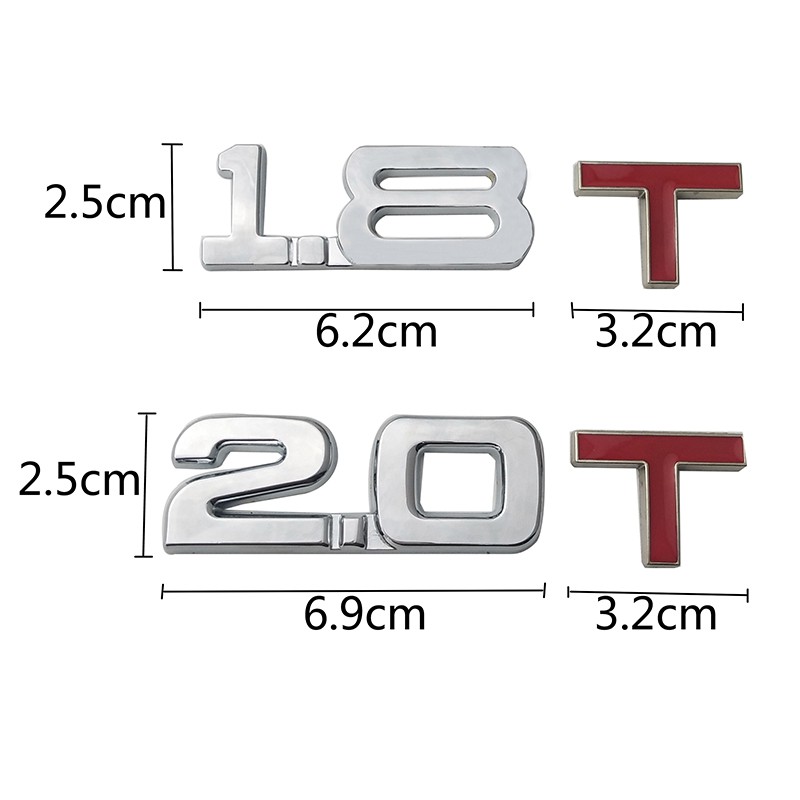 Miếng Dán Logo Kim Loại 1.8t 2.0t Cho Xe Honda Civic Accord Car 3d