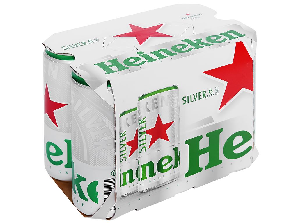 Thùng 24 lon bia Heineken Silver 330ml/lon / Lốc 6 lon bia Heineken Silver 330ml