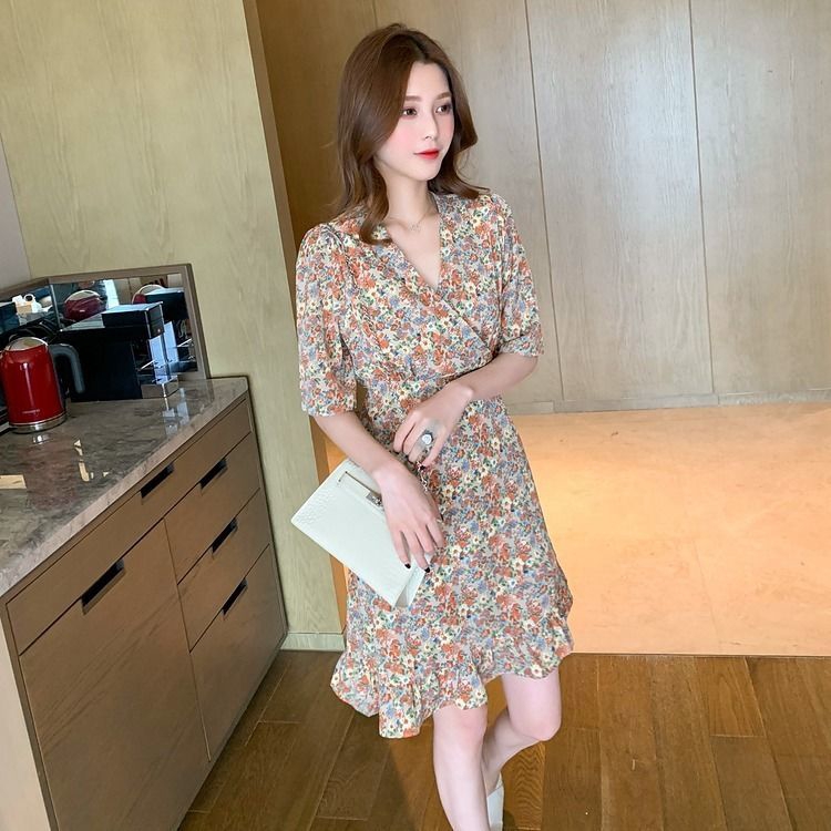 Đầm Hoa Cổ Chữ V Xinh Xắn Dành Cho Nữ | BigBuy360 - bigbuy360.vn