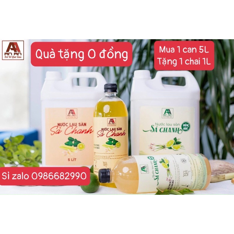 Nước lau sàn SẢ CHANH An An 5 lít - đuổi muỗi côn trùng hiệu quả, nước lau sàn thảo mộc chiết xuất 100% từ thiên nhiên.