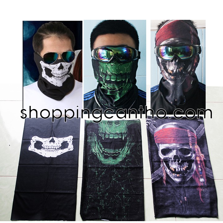 Khăn phượt khăn đa năng đầu lâu cướp biển zombie tùy chọn - Hóa trang Halloween