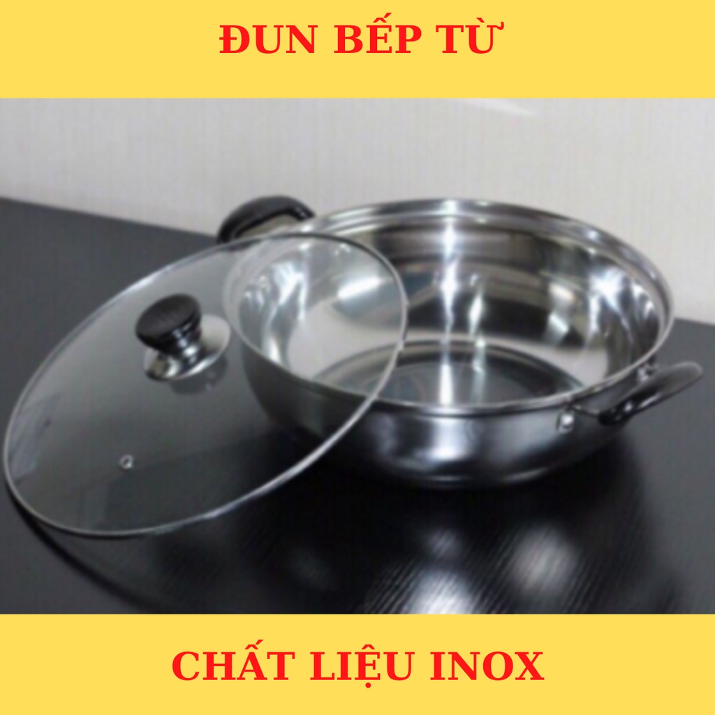 Nồi lẩu nắp kính inox sáng bóng dùng trên mọi loại bếp - Smart House