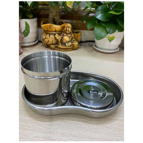 Hũ inox đựng bông Khay inox hạt đậu dùng trong y tế, spa