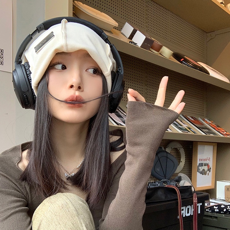 Mũ Lưỡi Trai Màu Trơn Họa Tiết Biển Báo Cá Tính Cho Nữ Ốp