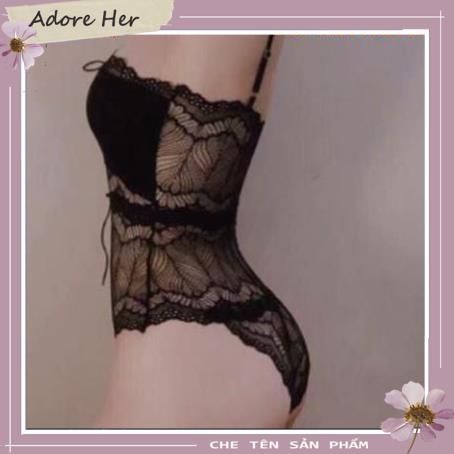 Bodysuit ren lưới chất hơn nước cất [Kèm quần tất] bộ ngủ 1 mảnh QCCC -  - Hà Nội  - ADORE HER