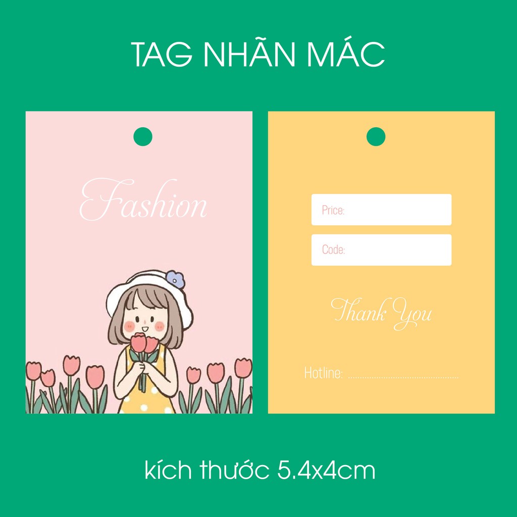 🌸 NHÃN MÁC TAG QUẦN ÁO fashion  100 cái