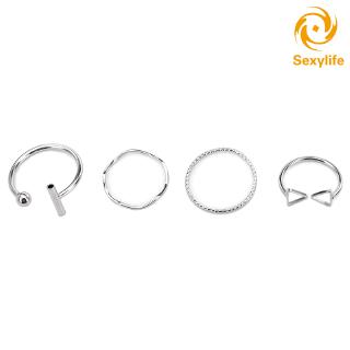 Set 4 Nhẫn Nữ Thời Trang Cá Tính