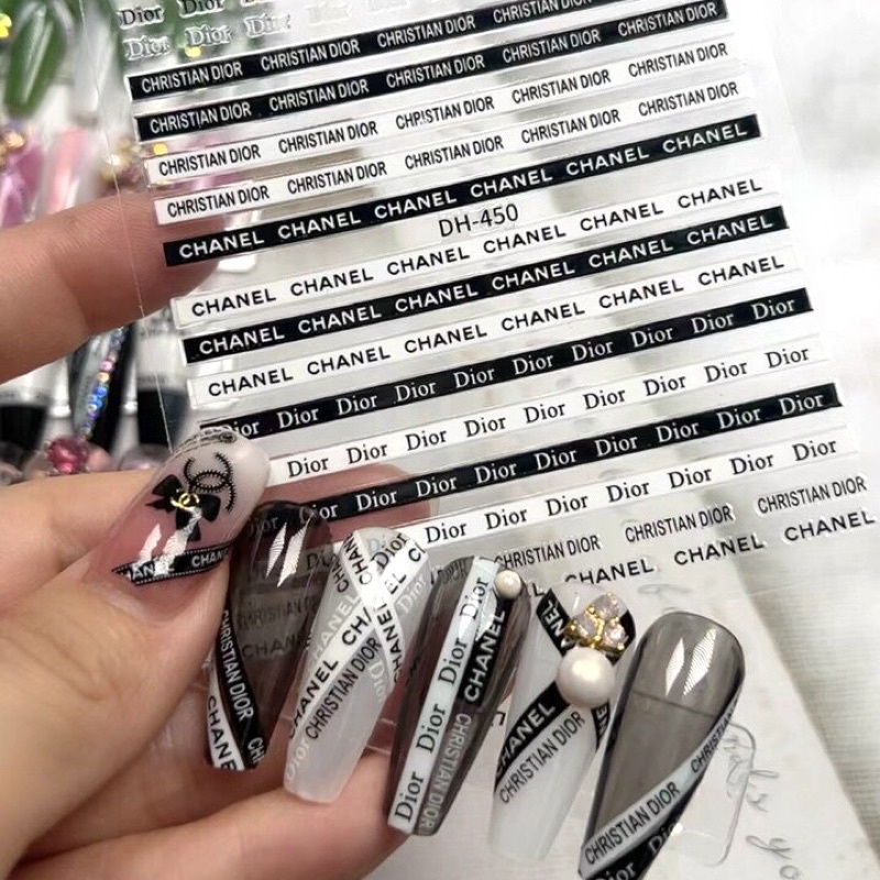 Sticker dán móng nail thương hiệu-Sticker Nơ chaneo