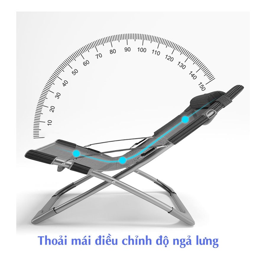 Ghế Gập Nằm Thư Giãn | Giường gấp đa năng chất liệu vải lưới Textilene chịu tải đến 300kg