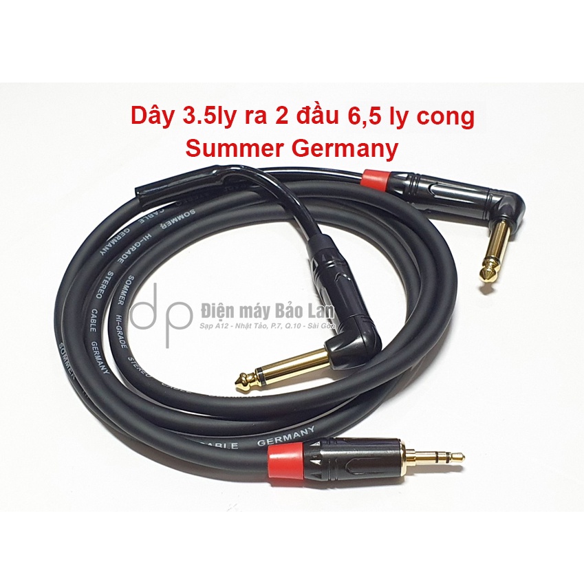 Dây 3,5 ly ra 2 đầu 6,5 ly cong - Hãng Sommer Germany