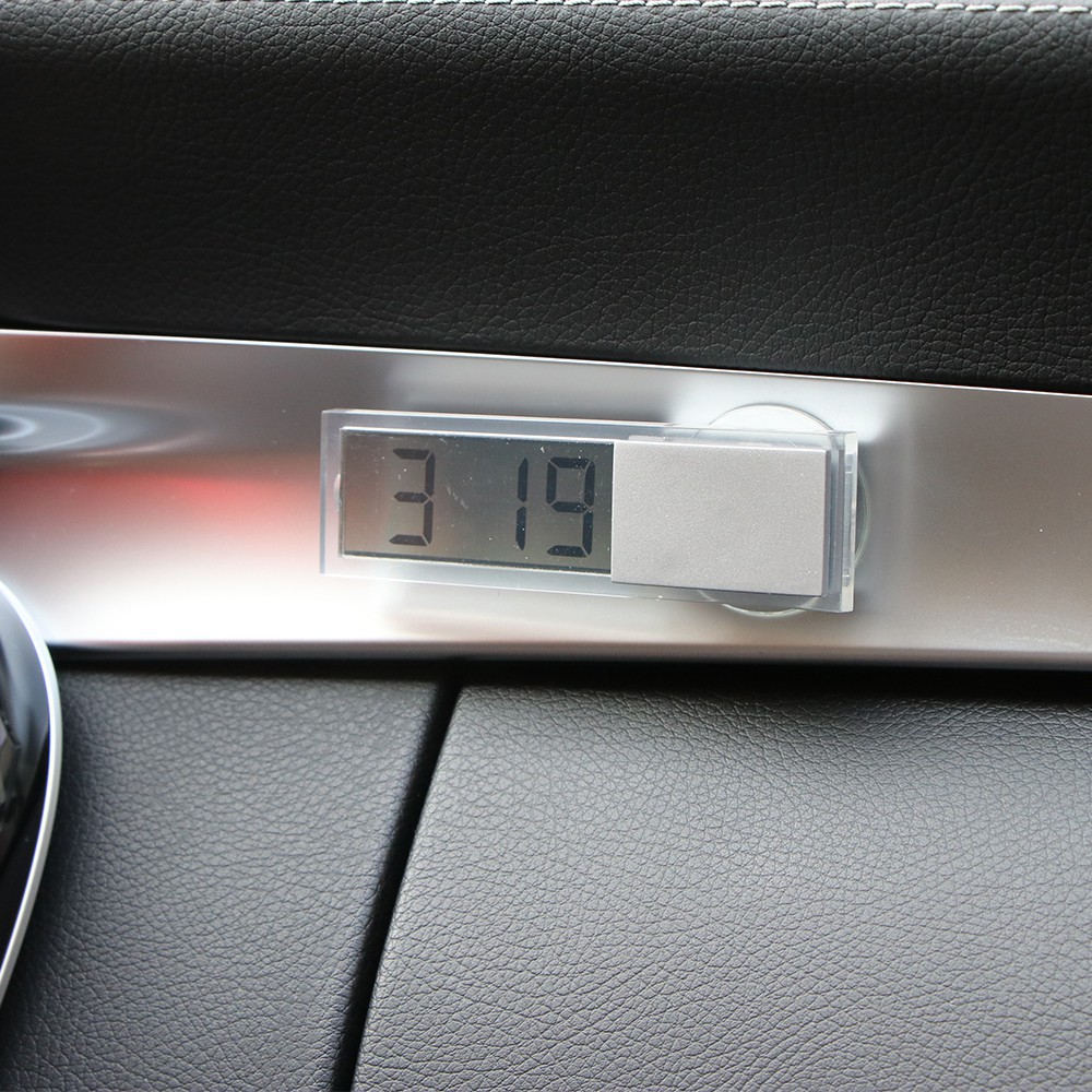 Đồng hồ điện tử màn hình LCD có núm hít cho xe ô tô