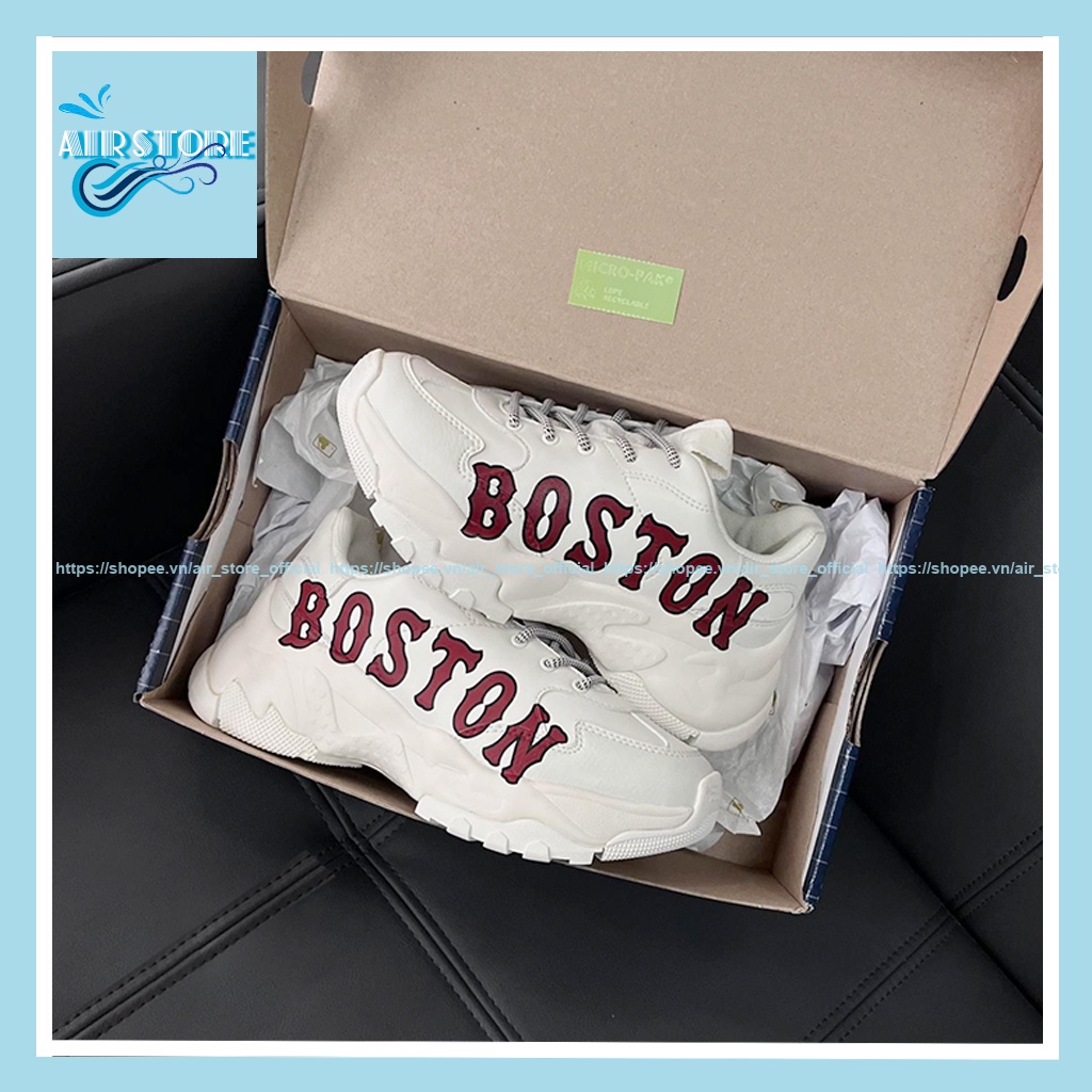 Giày MLB Thể Thao Nam Nữ, Giày Sneaker Boston, NY Đế In 3D Tăng Chiều Cao Hàng Đẹp Full Box