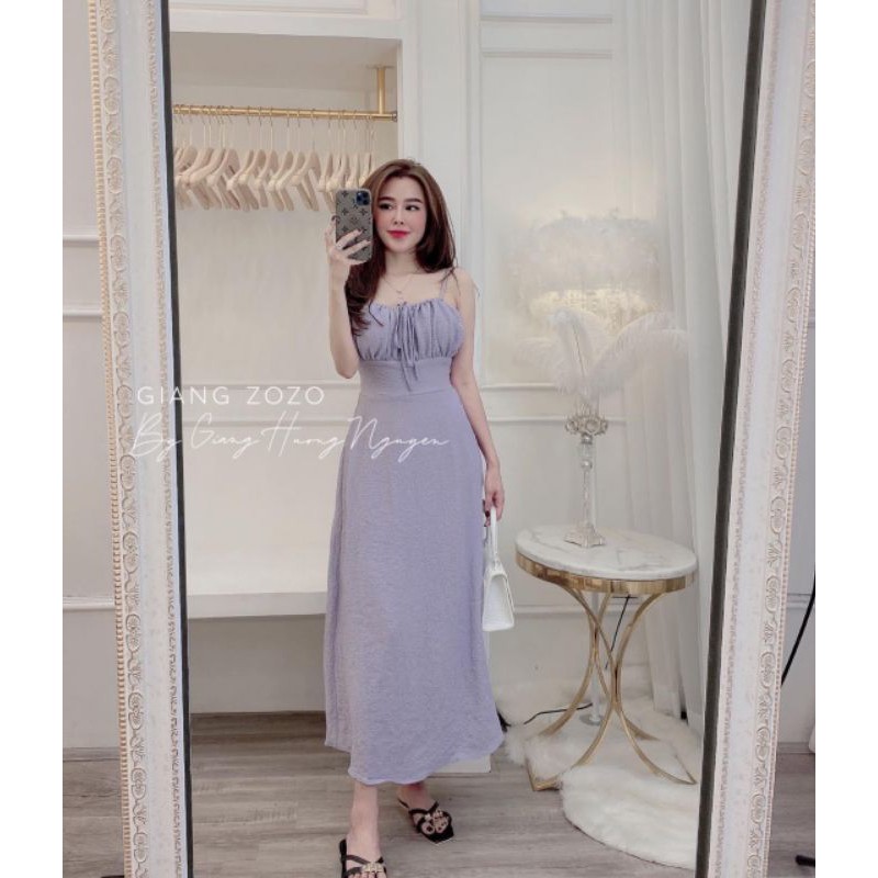 Váy 2 dây dúm nơ ngực