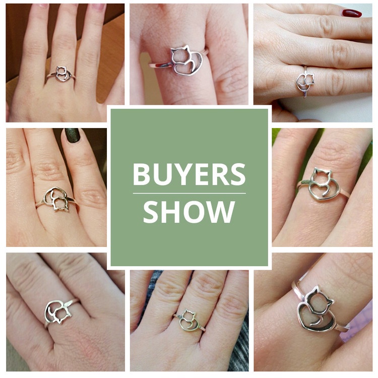 Bamoer Bông Tai Nhẫn Bằng Bạc 925 Hình Mèo Thời Trang Cho Nữ ZHS093