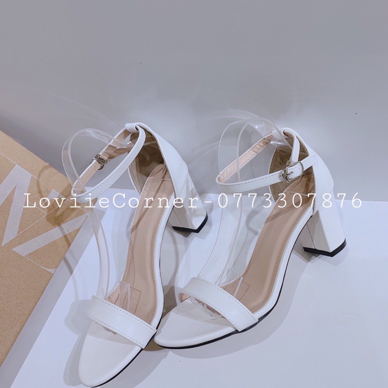 SANDAL CAO GÓT 5P LOVIIECORNER - GIÀY CAO GÓT QUAI MẢNH - SANDAL CAO GÓT ĐẾ VUÔNG 7CM CÔNG SỞ - SANDAL GÓT VUÔNG G210509
