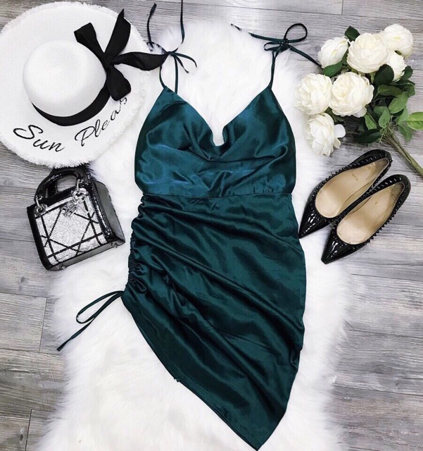 Đầm body 2 dây rút sexy phi thun và ảnh thật( kèm ảnh khách mặc) | BigBuy360 - bigbuy360.vn