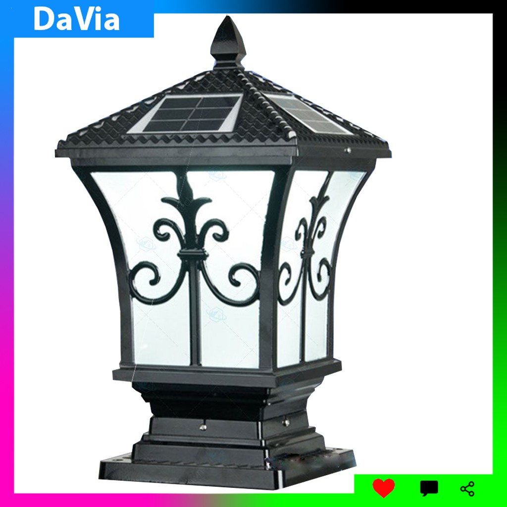 Đèn trụ cổng giá rẻ năng lượng mặt trời Davia HT670
