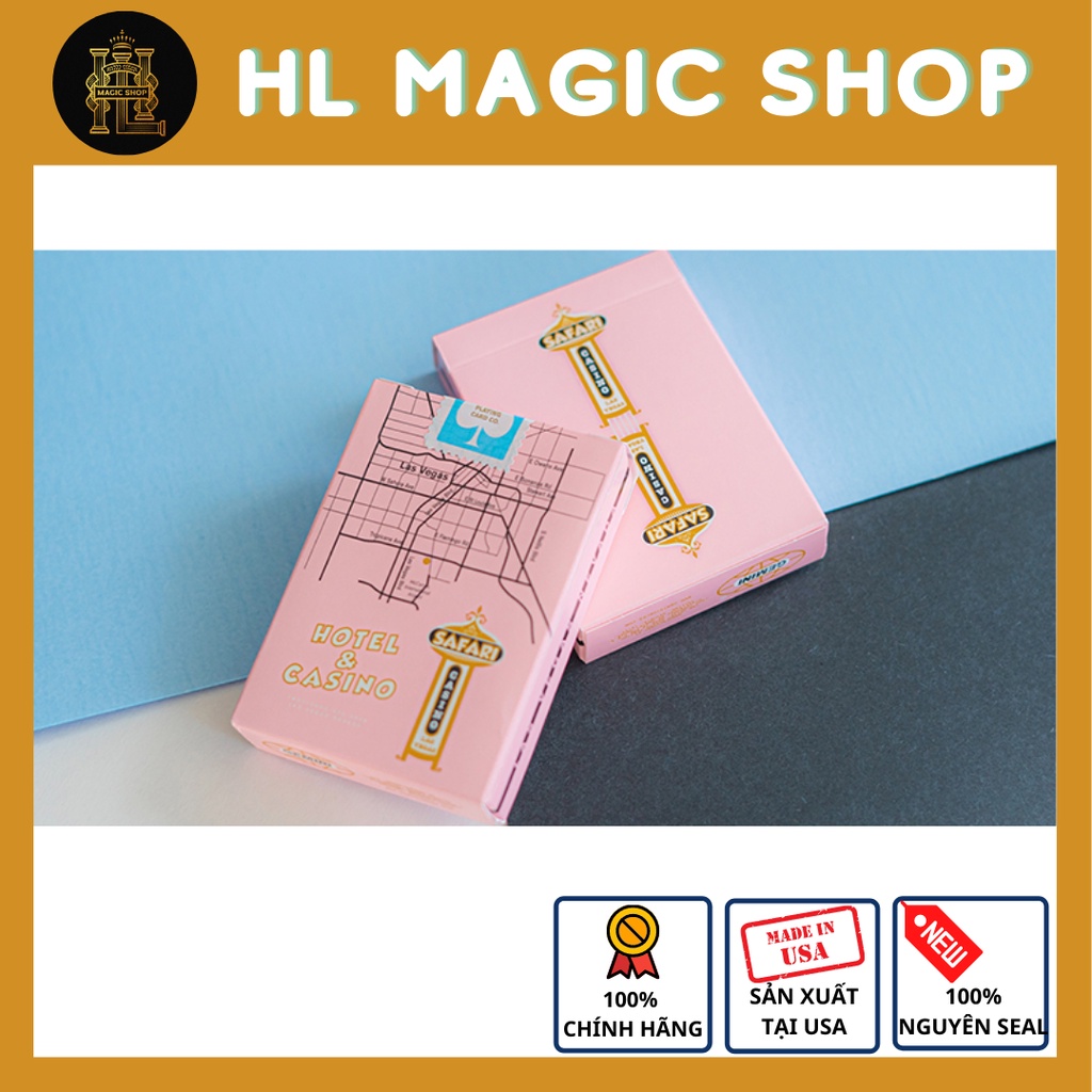 Bộ bài tây, bài ảo thuật Safari Casino Pink Playing Cards by Gemini - Bài Mỹ - Hàng Chính Hãng