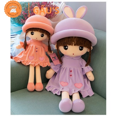 Gấu bông cho bé búp bê đôi nón tai thỏ dài ôm 45cm-75cm - GẤU SHOP